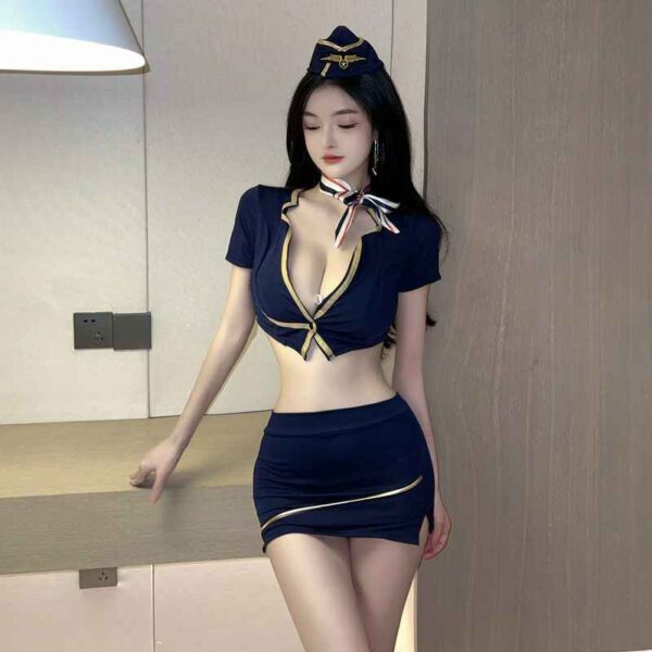 Stewardess uniform sexy lingerie lace hip skirt pajamas - Image 2