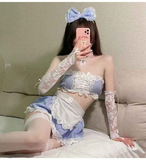 New lace maid uniform suit sweet style maid role free to take off - Image 2