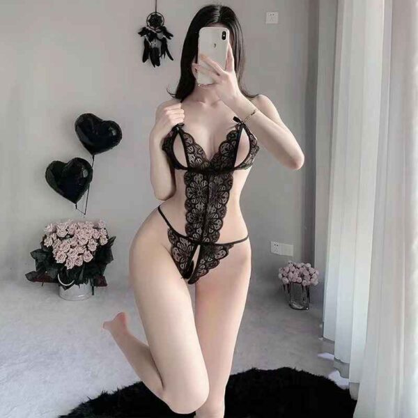 Lingerie women's mood high-end sexy suspender nightdress jumpsuit lace panties